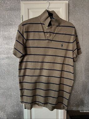 Polo by Ralph Lauren Brown Polo with Navy Stripes